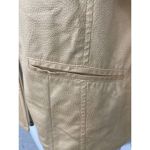 Chico’s Women Yellow Textured Faux Leather Zip Front Blazer Size 2 (12-14) - Picture 5 of 8